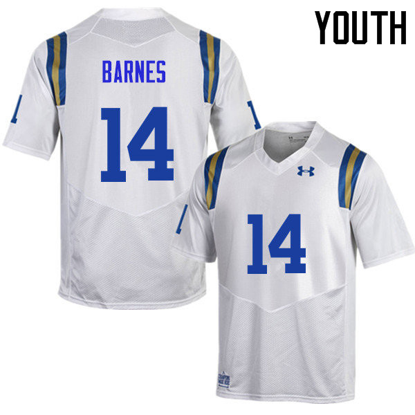 Youth #14 Krys Barnes UCLA Bruins Under Armour College Football Jerseys Sale-White - Click Image to Close
